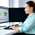**

A professional female software engineer in a modern, brightly lit office, working on a computer, fully clothed in a modest blouse and slacks, appropriate attire, safe for work, perfect anatomy, correct proportions, natural pose, well-formed hands, proper finger count, natural body proportions, professional, family-friendly. The background includes blurred office workers and computer screens. High quality, sharp focus, professional photography.

**
